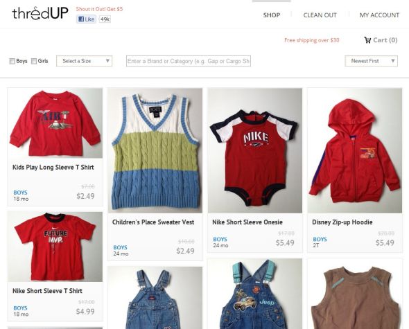 thredUP：儿童旧衣物寄售平台
