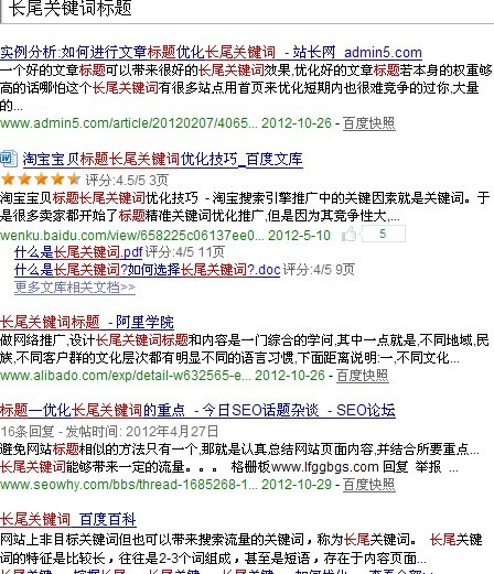 长尾关键词标题