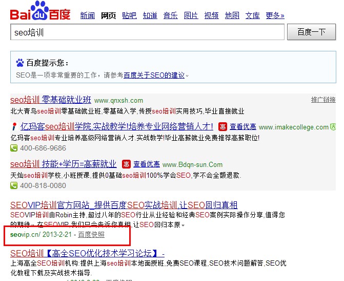 seovip.cn不带www的目标关键词排名回来了