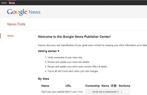 Google News Publisher Center