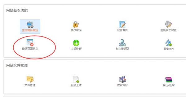 西部数码404页面设置界面