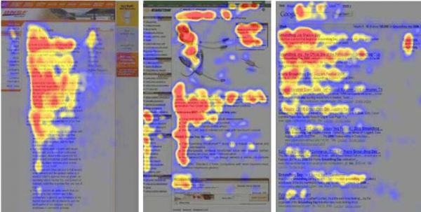 尼尔森F型视觉：网页浏览F型视觉图
