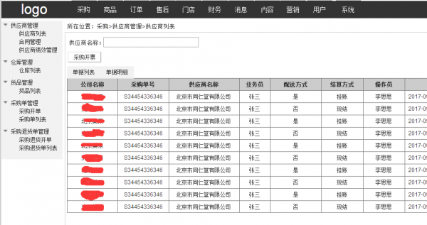 电商后台：采购系统规划