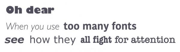 为了防止这种情况，尝试将字体数量限制在最小限度