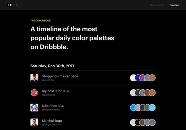 最近Dribbble 流行的配色风格是什么?看这个网站就知道!
