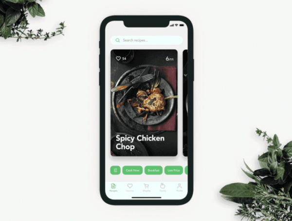 美食应用中，食谱卡片视图设计