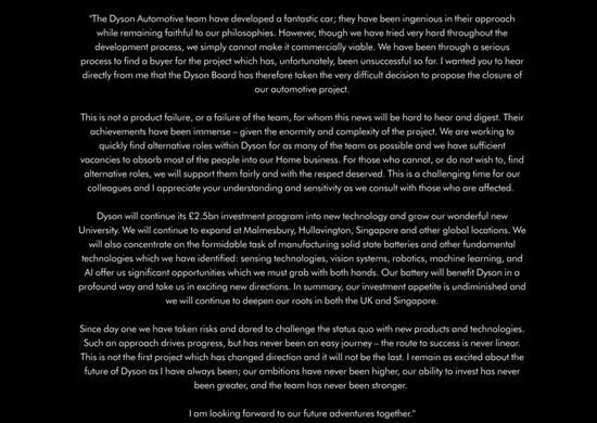 重注20亿英镑跨界造车失败,还是生产吹风机更适合戴森?